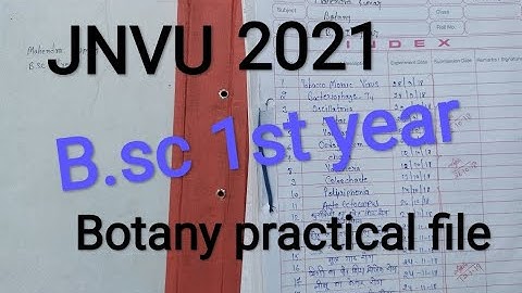 JNVU  Bsc 1st year Botany Practical File  For Hindi medium