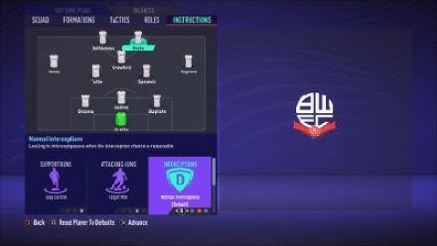 FIFA 21 Custom Tactics - Recreate 3-4-1-2 of BOLTON + Instructions - Replicate real system