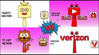 MY SPRUNKI OC THIRTY VS yoUTUBe VS TF CAT VS VERIZON