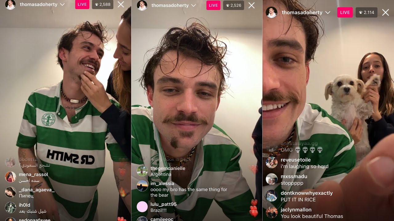 thomas doherty shaving on instagram live series part 2