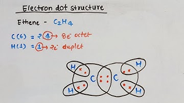 Electron dot structure of ethene  C2H4 l chemistry l