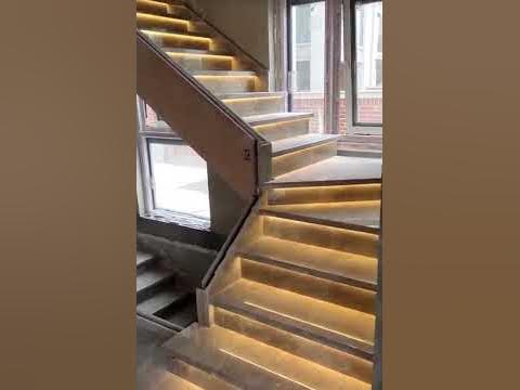 Ступени из керамогранита с подсветкой. - YouTube