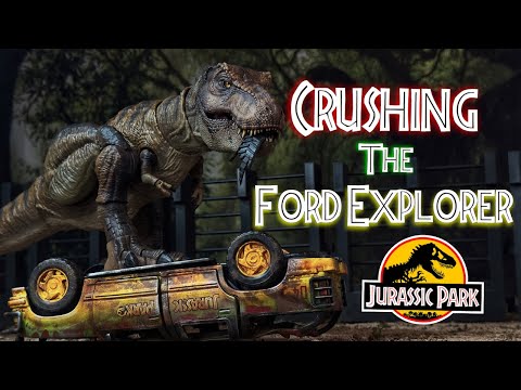 Crushing the Jurassic Park Ford Explorer!