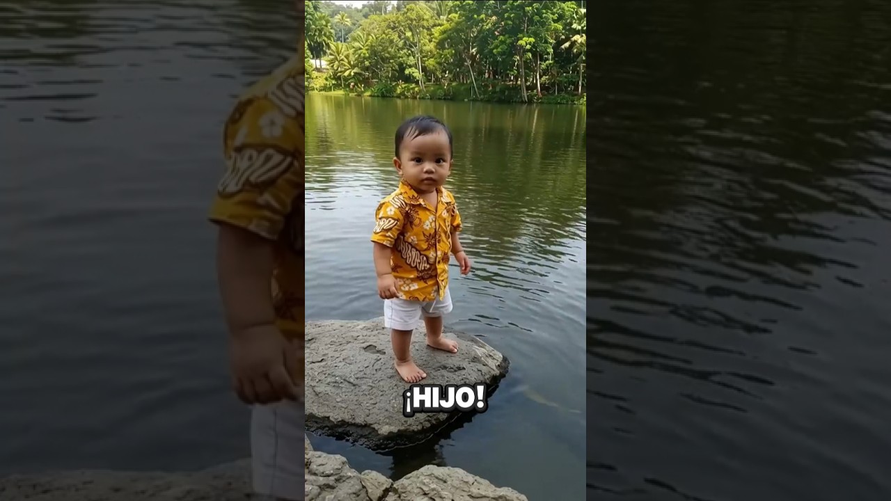 El bebé grande pescador🐟😱