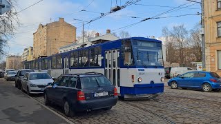 Tatra T3MR- 35239 + 35241 passes 3rd tram depot