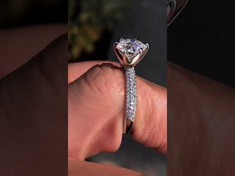Round Brilliant Lab Grown Diamond Pave Engagement Ring ring video