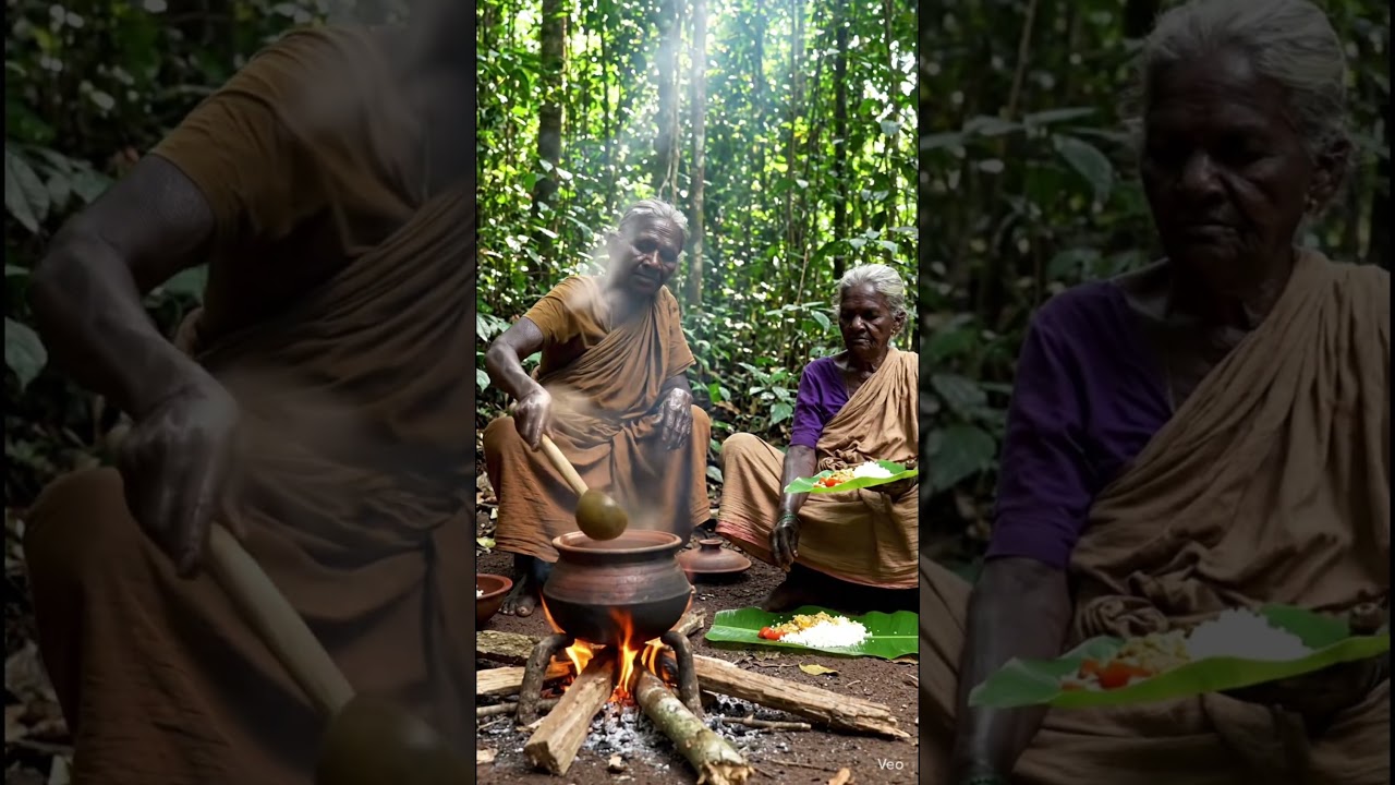 Jungle Life 🌿 Old Tribal Women Cooking Traditional Food on Wood Fire 