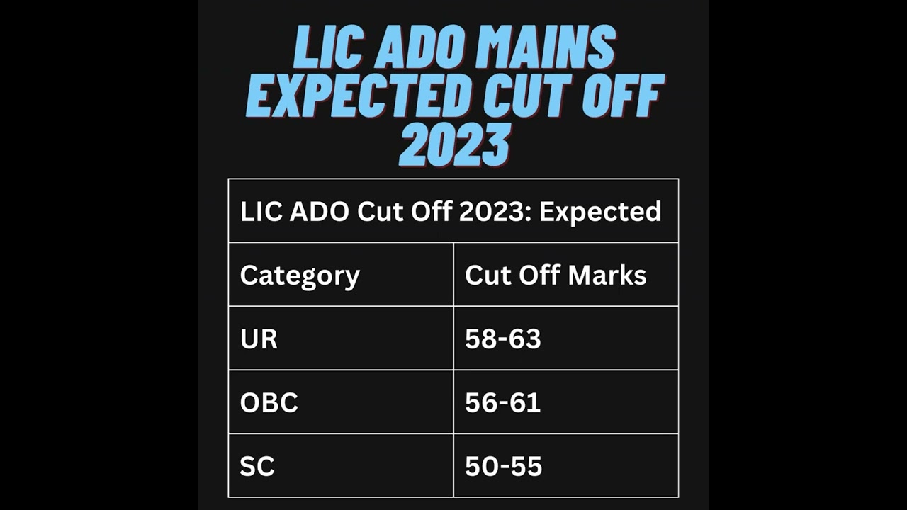 lic ado mains expected cut off 2023 | 