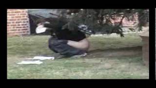 Homeless man poops in public