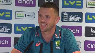 Reaction from Josh Hazlewood after England vs Australia on the opening day of the 2023 Ashes｜cricket