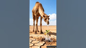 The camel saved the mango plant from drying up by watering it.😭#ai​ #tree​ #save​ #camel​ #shorts