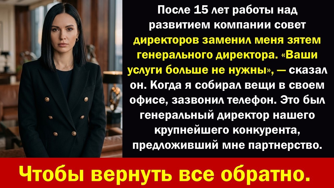 «Меня уволил генеральный директор после 15 лет работы по просьбе зятя… А потом мне позвонил их крупн