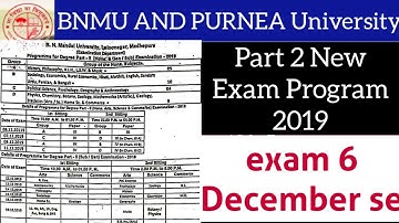 BNMU Part 2 Exam Program 2019//Purnea University Part 2 Exam Program 2019 - Samrat Sir