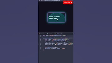 💥CREATE SMOOTH Hover Ripple Card Effect with CSS & JS
