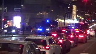 Police cars responding in Helsinki, New Year 2020