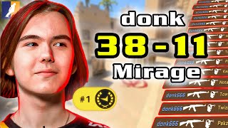 [Highlight POV] donk | ALL KILL (38-11) | Mirage | CS2 FACEIT | Jun 2, 2024