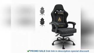 Symino Gaming Chair in Racing Style, Office Chair with Footrest &Adjustable Armrests, 200 kg Load Ca