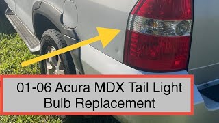 Replacing 2001-2006 Acura MDX rear taillight light bulbs