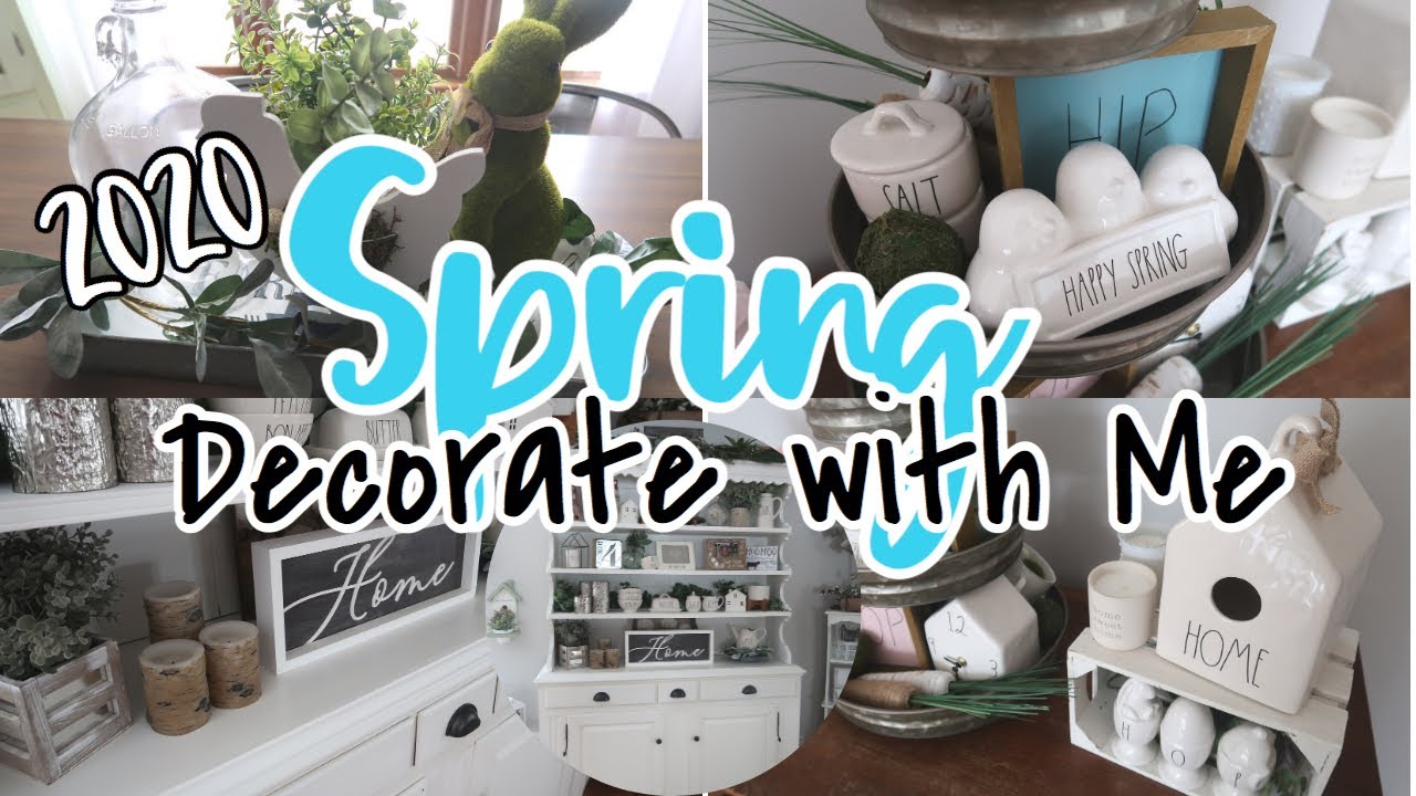 SPRING DECORATE WITH ME 2020 | FARMHOUSE DECOR | USING THRIFT STORE ITEMS | 3 TIER TRAY DECOR