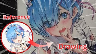 THIS IS HOW I DREW REM💙||time lapse