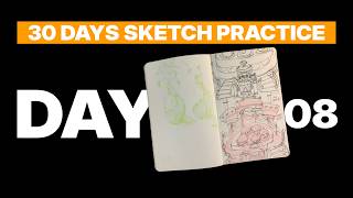 Learn to sketch with me in 30 days | Day 8 - 30 Day drawing Practice | Relaxing sketching