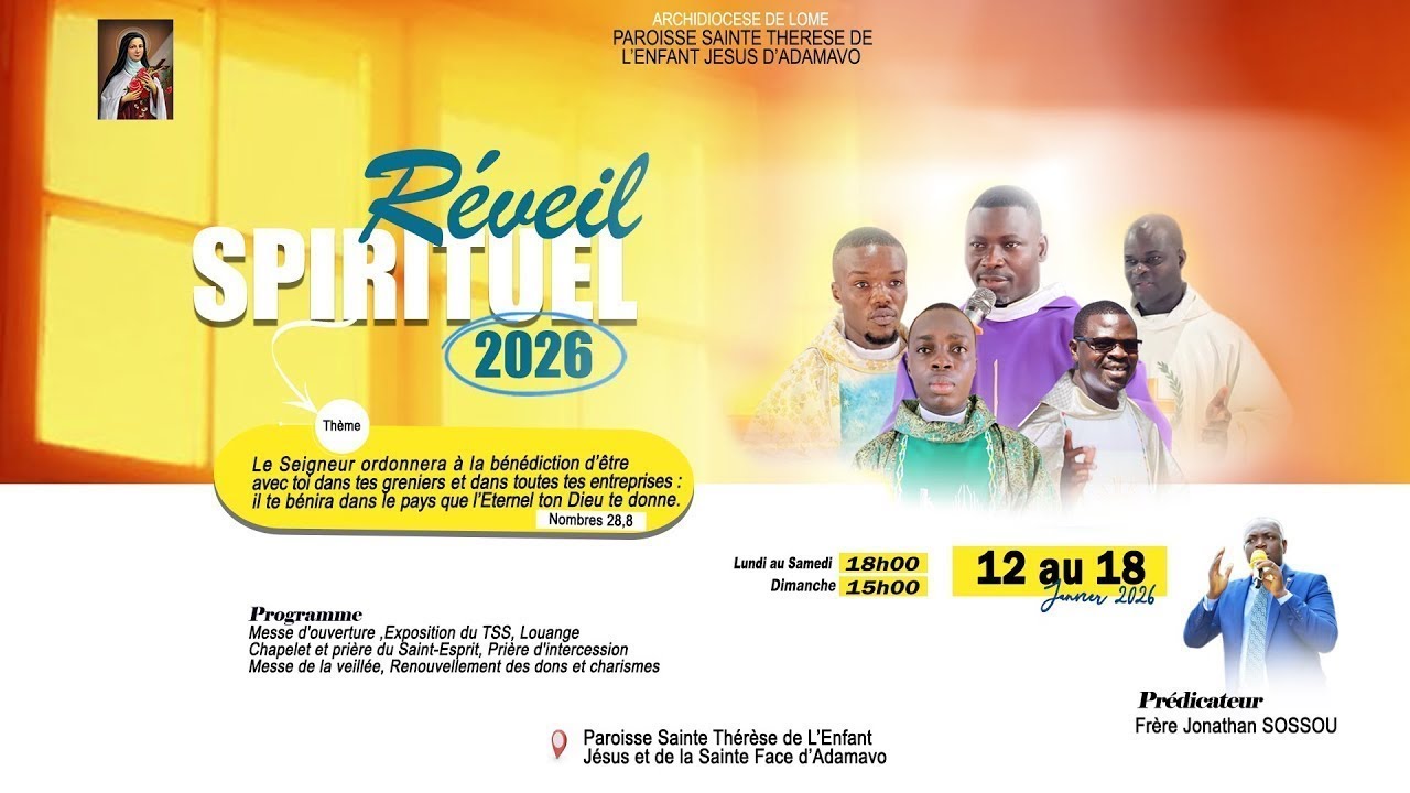 REVEIL SPIRITUEL 2026 EN DIRECT DE LA PAROISSE SAINTE THERESE DE L’ENFANT JESUS D’ADAMAVO