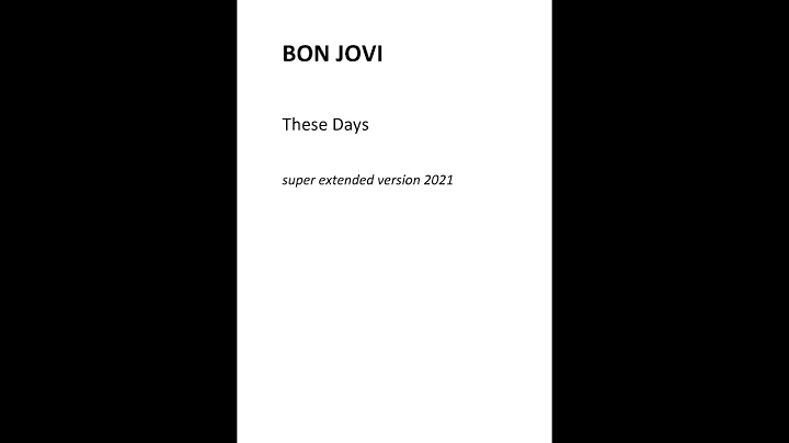 These Days Extended version - Extended performance video thumbnail