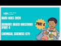 BARC OCES 2026 Memory Based questions| PART 4| Chemistry 