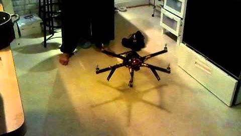 1st Hexacopter Flight In My Kitchen