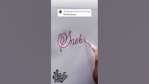 How to make stylish signature | Sneha | Calligraphy signature