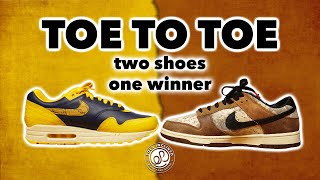 Two 'Head to Head' Shoes Go TOE TO TOE. Air Max 1 'Head to Head' VS Nike Dunk Low 'Head to Head'.