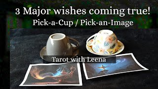 Coffee cup reading : 3 Major wishes coming true ! | Pick a Cup ↔️ Pick an Image | Tarot with Leena