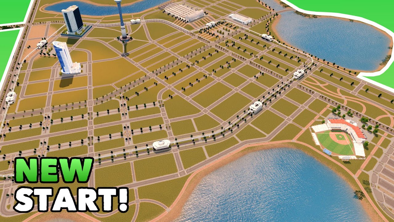 Starting A New City In Building A Downtown Road Layout In Cities Skylines No Mods Ep 1 Youtube