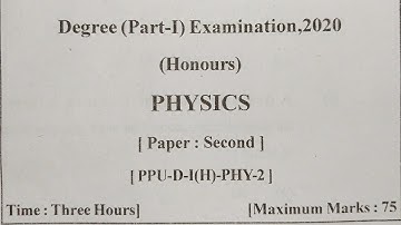 PATLIPUTRA B.Sc PHYSICS HONOUR PART-1 P-2 |  PATLIPUTRA UNIVERSITY | B. Sc PHYSICS PYQ PAPER | PPU