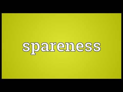 Video: ¿Qué significa Spareness?