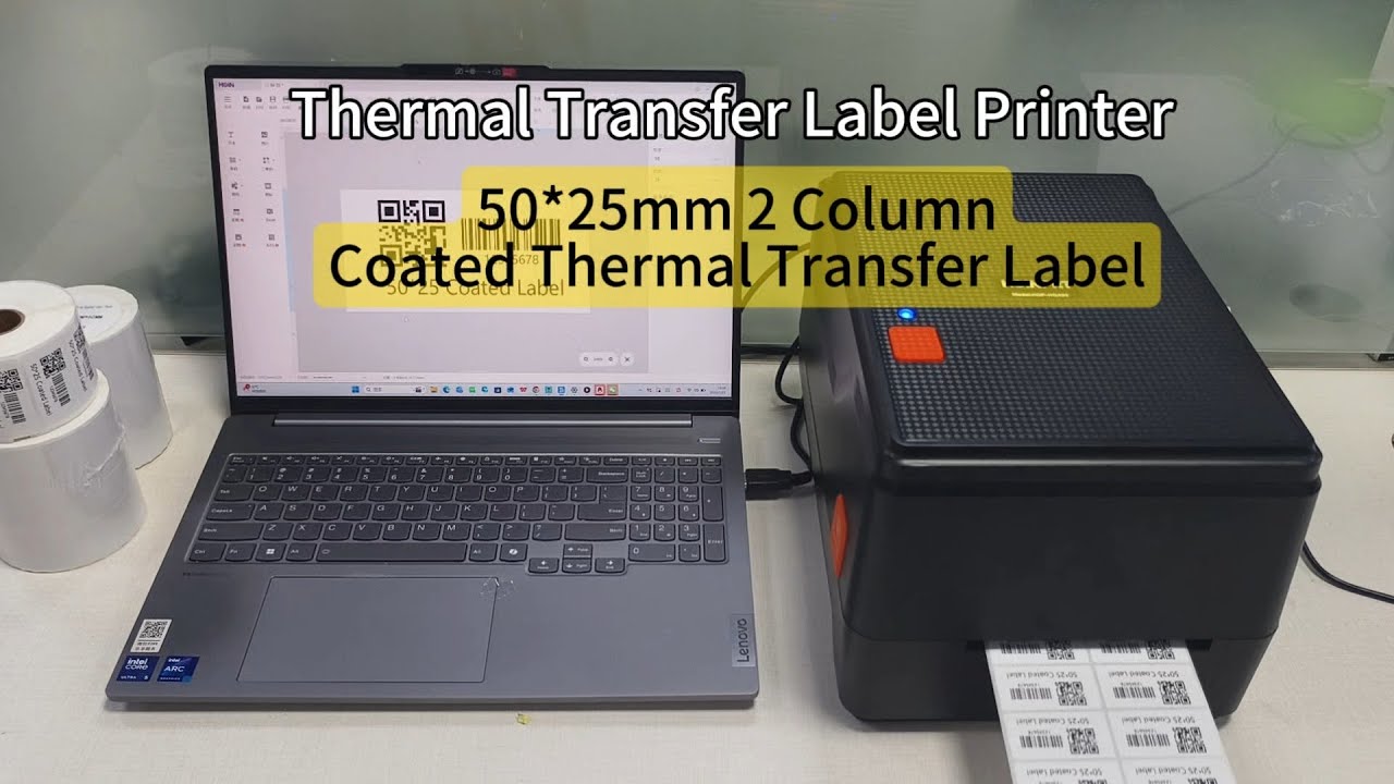 thermal transfer label printer support 2 columns of paper - YouTube