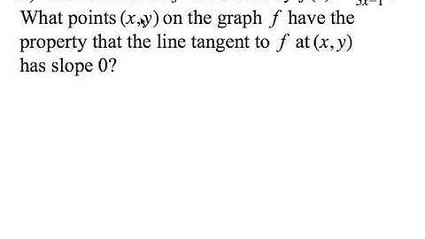 2.9c Using Quotient Rule to find a Slope of Zero