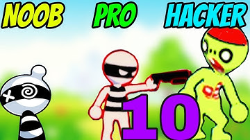 NOOB vs PRO vs HACKER in Draw Hero 3D- All Levels Gameplay, New Game (Android, iOS)