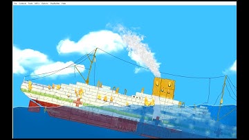 H.M.H.S Vardeneaux ship is sunk by laser beam - Floating Sandbox Simulator