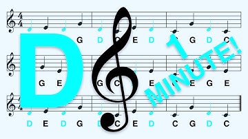 Adagio (Slow), Treble Clef, A H C (German Notation): Read the 4th Note D in 1 Minute