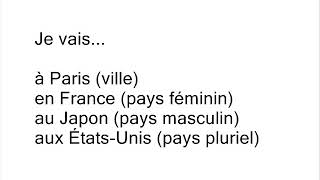 FLE: Aller à, au, en, à la, à l', aux, chez