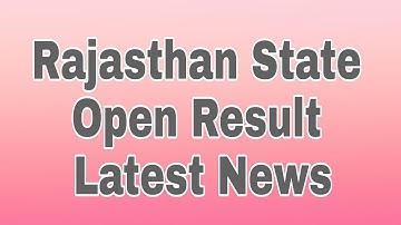 RSOS RESULT 2020 | Rajasthan State open board