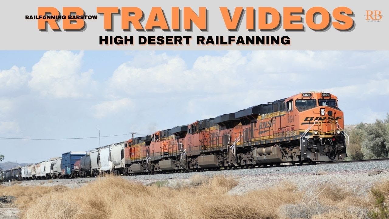 Railfanning Long Freight Trains Power Through Desert