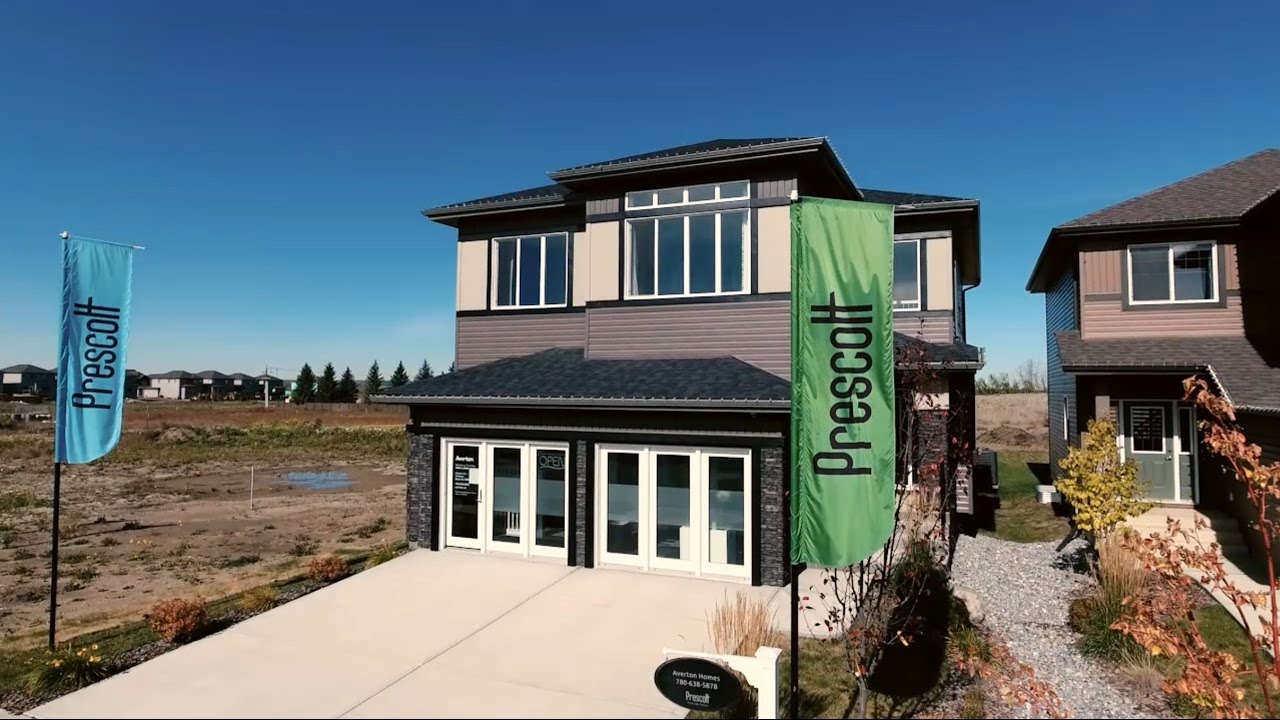 Prescott Aerial of the 14 Prescott Blvd Spruce Grove, AB Showhome YouTube