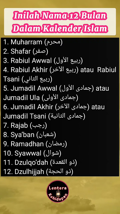 Nama bulan dalam kalender Islam #shorts #islamicstatus #dakwah #islam