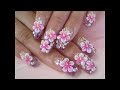 UÑAS ACRÍLICAS 💅 CON FLORES🌺3D #DISEÑOS HERMOSOS