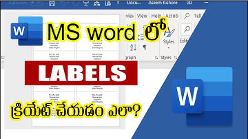 how to create labels in ms word in telugu