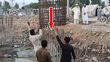 Pile Steel Cage Installation in 5 mints | How to Install Pile Cage for Bridge