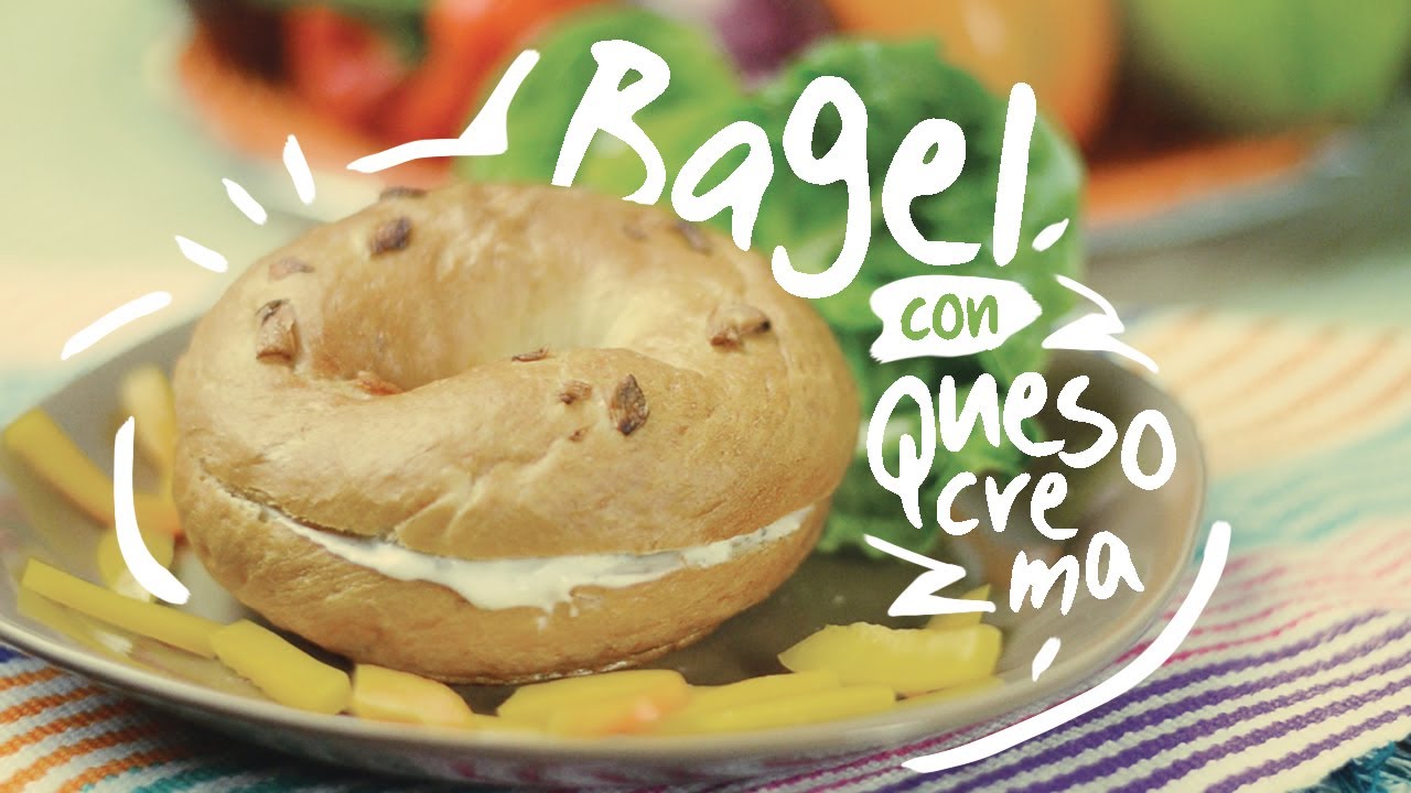 BAGEL CON QUESO CREMA Receta 5 YouTube BAGEL CON QUESO CREMA Receta 5 YouTube