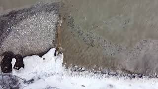 Pancake Ice Forms on Lake Michigan After Intense Winter Storm